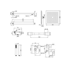  Invena GLAMOUR INVENA TREND falsík alatti zuhanyrendszer szett, fekete, waterplating bevonat