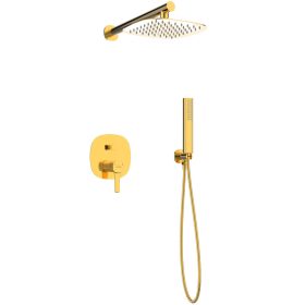   Invena GLAMOUR falsík alatti zuhanyrendszer szett, arany, PVD bevonat