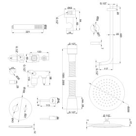 Invena DAFNI falsík alatti zuhanyrendszer szett, króm