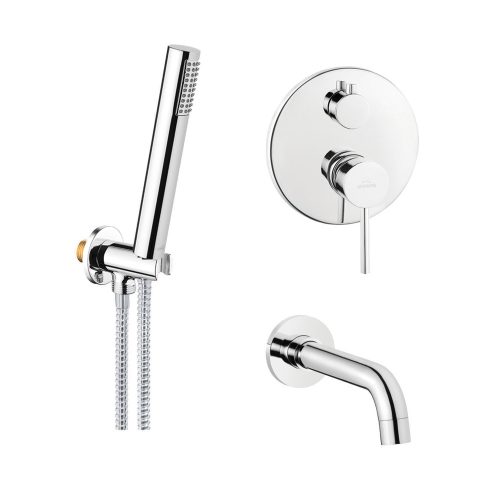 Invena DAFNI 2 funkciós kádcsaptelep, falsík alá építhető, kézi zuhannyal, króm