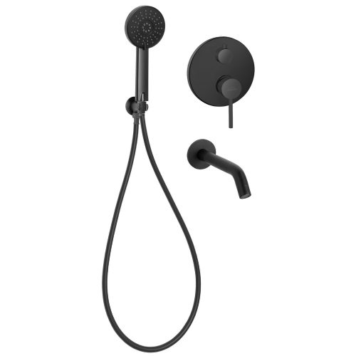 Invena DAFNI 2 funkciós kádcsaptelep, falsík alá építhető, kézi zuhannyal, fekete, waterplating b