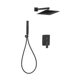   Invena SIROS SQUARE kétfunkciós falsík alatti zuhanyrendszer szett henger alakú kézi zuhannyal, króm