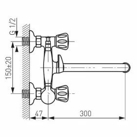 Ferro STANDARD fali kádcsaptelep zuhanyszettel BST11A