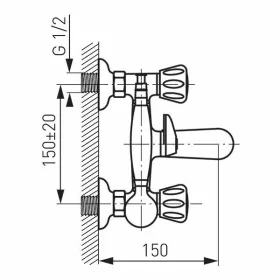 Ferro STANDARD kádcsaptelep zuhanyszettel BST11