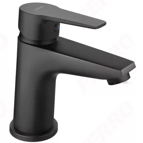 Ferro RITTO BLACK mosdócsaptelep, álló, click-clack leeresztő, fekete