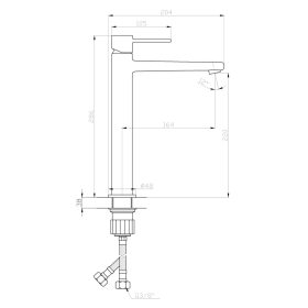   Invena GLAMOUR INVENA TREND magasított mosdócsaptelep, álló, fekete, waterplating bevonat