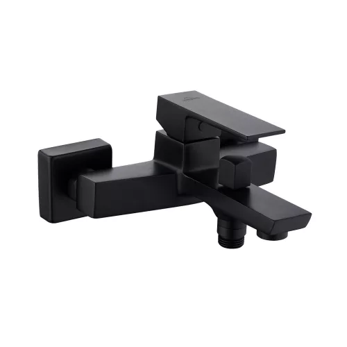 Invena PAROS BLACK kádcsaptelep, fali, zuhanyszett nélkül, fekete, waterplating bevonat