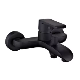   Invena SIROS BLACK kádcsaptelep, fali, zuhanyszett nélkül, fekete, waterplating bevonat