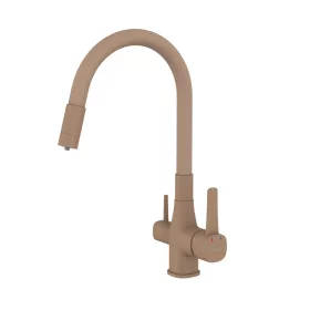  Invena GLAMOUR konyhai csaptelep VÍZSZŰRŐVEL, álló, flexibilis kifolyócsővel,   matt BÉZS