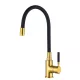 Invena GLAMOUR konyhai csaptelep, álló, flexibilis kifolyócsővel, fekete-arany, PVD/Waterplating
