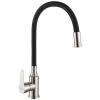 Invena KSANTI SLIM 2F konyhai csaptelep, álló, flexibilis kifolyócsővel, 2 funkciós fejjel, FEKETE-INOX