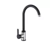 Invena TREND INOX konyhai csaptelep, álló, forgatható kifolyóval, fekete-króm