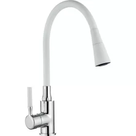   Invena HULA konyhai csaptelep, álló, flexibilis kifolyócsővel, 2 funkciós zuhanyfej, fehér-króm