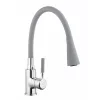 Invena HULA konyhai csaptelep, álló, flexibilis kifolyócsővel, 2 funkciós zuhanyfej, szürke-króm