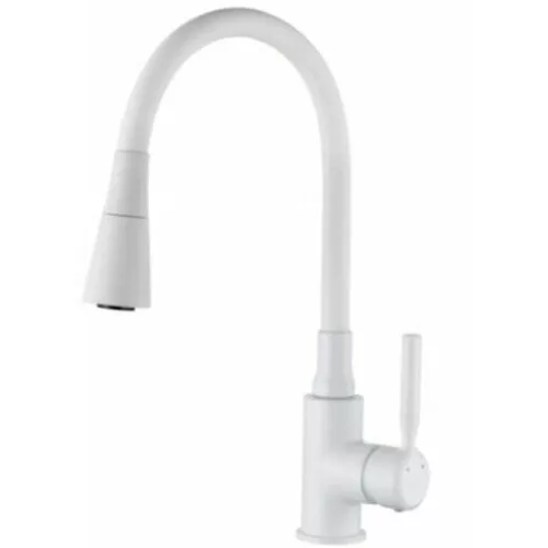 Invena HULA PLUS konyhai csaptelep, álló, flexibilis kifolyócsővel, 2 funkciós zuhanyfej, fehér