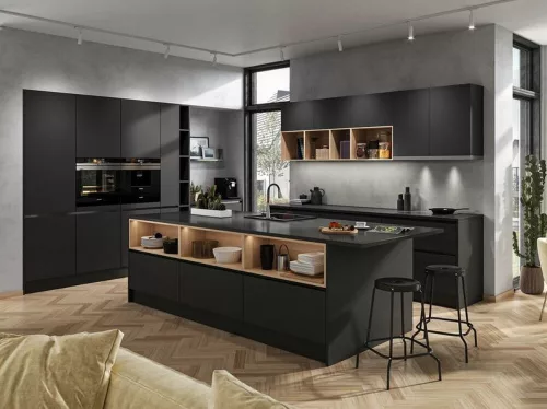 Ferro Zumba II konyhai csaptelep, 2 funkciós elasztikus FEKETE kifolyóval BZA42B