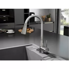   Ferro Zumba II konyhai csaptelep, 2 funkciós elasztikus SZÜRKE kifolyóval BZA42S