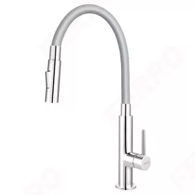   Ferro Zumba Slim 2F konyhai csaptelep, 2 funkciós elasztikus szürke kifolyóval BZA43S