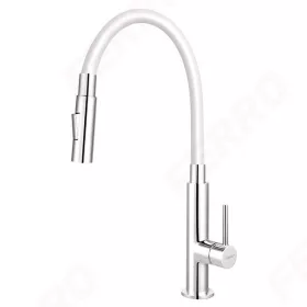   Ferro Zumba Slim 2F konyhai csaptelep, 2 funkciós elasztikus fehér kifolyóval BZA43W