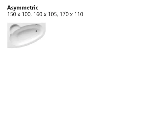 Ravak Asymmetric kád 150 x 100 J