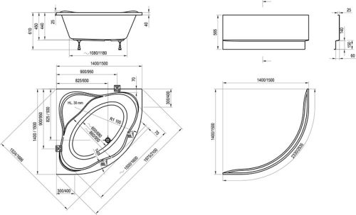 Ravak kád New Day 150 sarokkád