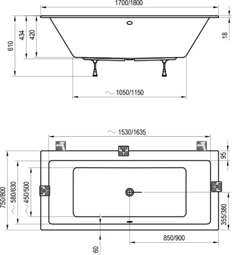 Ravak FORMY 01 SLIM kád 170x75cm