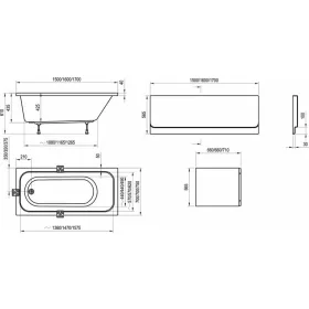 Ravak kád Chrome Slim 170 x 75cm