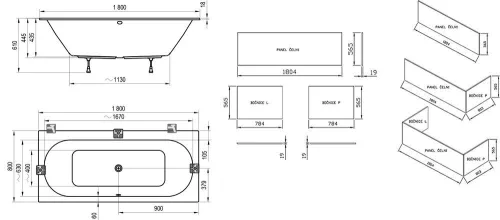 Ravak CITY SLIM kád 180x80cm