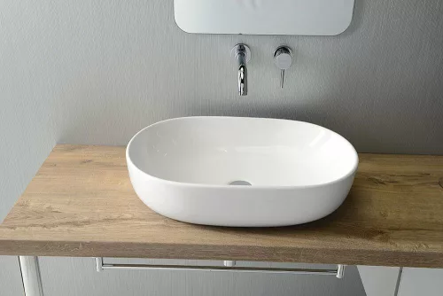 Sapho Caleo kerámia mosdó ráépíthető fehér 61cm széles CA590