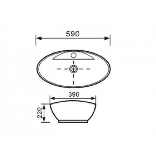 Invena FEME mosdókagyló, ovális, túlfolyóval, csap kialakítással, asztali, 60 cm, fehér
