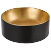 Invena KETO mosdókagyló, kerek, asztali, átmérő 42 cm, fekete-arany, PVD/Waterplating