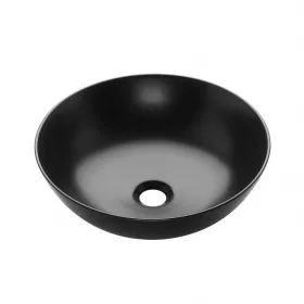   Invena DOKOS mosdókagyló, kerek, asztali, 39,5 cm, fél-matt, fekete