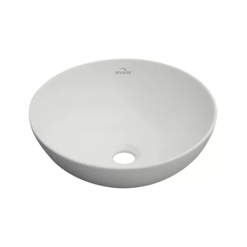 Invena DOKOS mosdókagyló, kerek, asztali, 40 cm, fehér