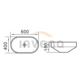   Invena NIKE mosdókagyló, ovális, süllyesztett, 60 cm, fehér