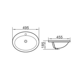   Invena AJTRA mosdókagyló, ovális, süllyesztett, 50 cm, fehér