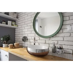   Invena FRESCO mosdókagyló, ovális, asztali, 59 cm, fehér-króm