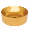 Invena KOS mosdókagyló, kerek, asztali, átmérő 42 cm, fényes, arany, PVD/Waterplating