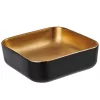 Invena MALAGA mosdókagyló, négyszögletű, asztali, 39 cm, fekete-arany, PVD/Waterplating