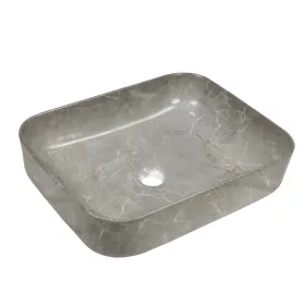   Invena FLORINA mosdókagyló, négyszögletű, asztali, 51 cm, márvány hatású, fényes, szürke