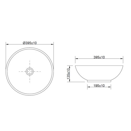 Invena TINOS mosdókagyló, kerek, asztali, átmérő 39,5 cm, fényes, arany, PVD/Waterplating