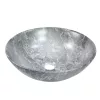 Invena TINOS mosdókagyló, kerek, asztali, átmérő 39,5 cm, márvány hatású, szürke