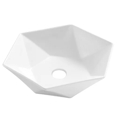 Invena NAKSOS INVENA TREND mosdókagyló, hatszögletű, asztal, átmérő 54 cm, fehér