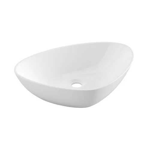 Invena TRIGONO mosdókagyló, háromszögletű, asztali, 50 cm, fehér