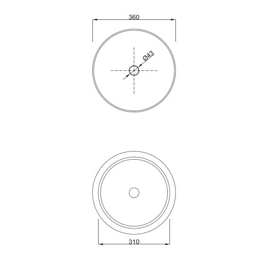 Invena LIMNOS mosdókagyló, kerek, asztali, átmérő 36 cm, fehér
