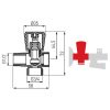 Ferro Háromutas mosógépcsap fali szereléshez 1/2"x3/4"x1/2" CF3019A