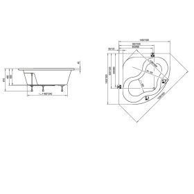 Ravak kád Gentiana 150 sarokkád