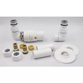   AREZZO design CORNERPEX/VISION radiátor szelep fehér, bal AR-CORNERPEX-W-L