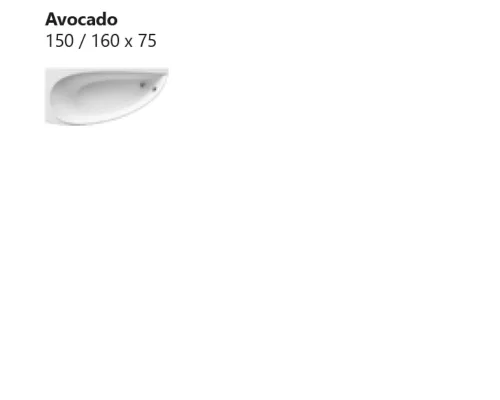 Ravak kád Avocado aszimmetrikus 150 x 75 J