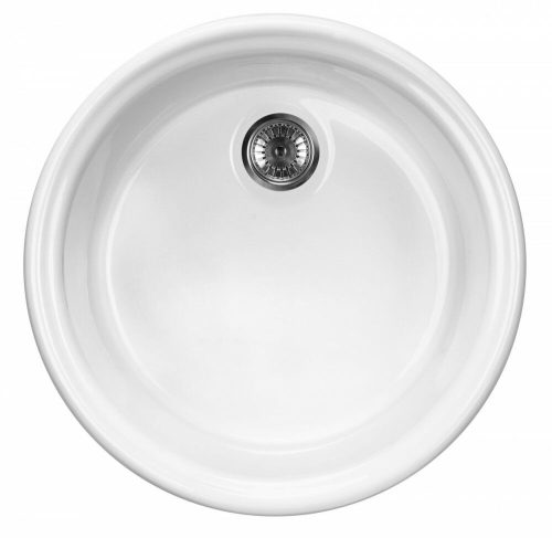 Deante LUSITANO Kerámia mosogató, 1 medence, kör, fehér, 445 x 190 mm 06 ZCL680N