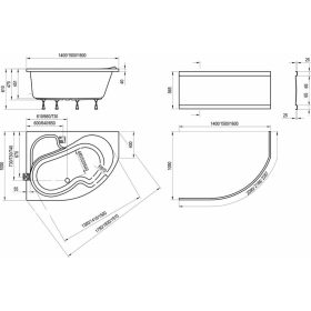 Ravak kád ROSA I 140 x 105 J